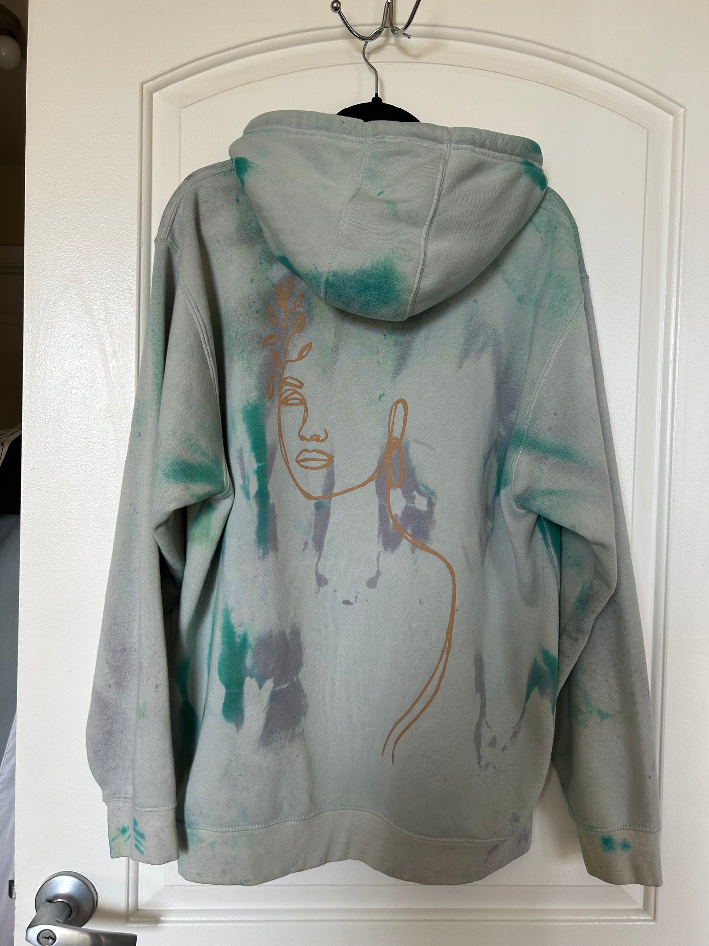 Blue Marble Tie-Dyed Hoodie (L)