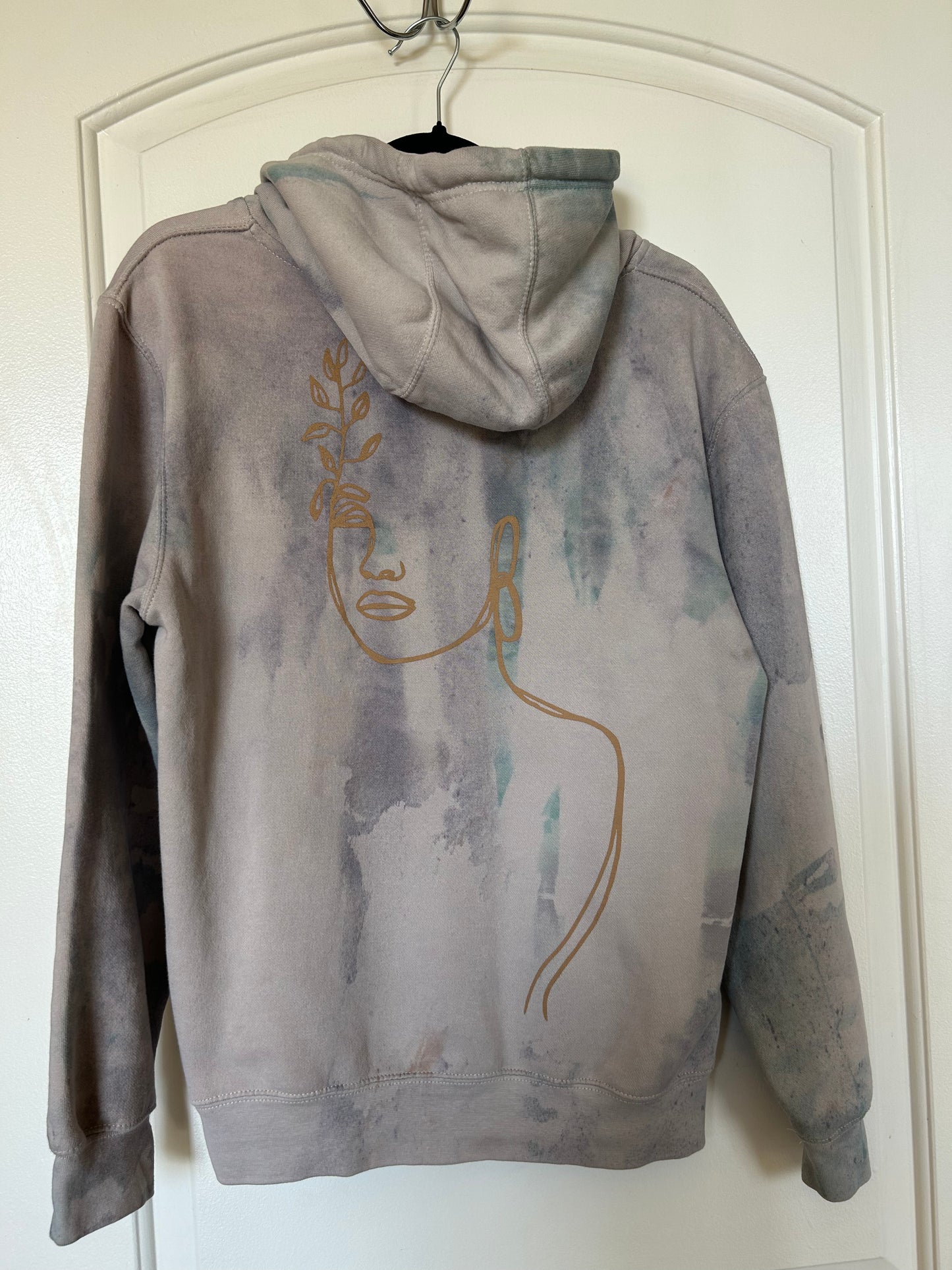 Blue Purple Marble Tie-Dyed Hoodie (S)