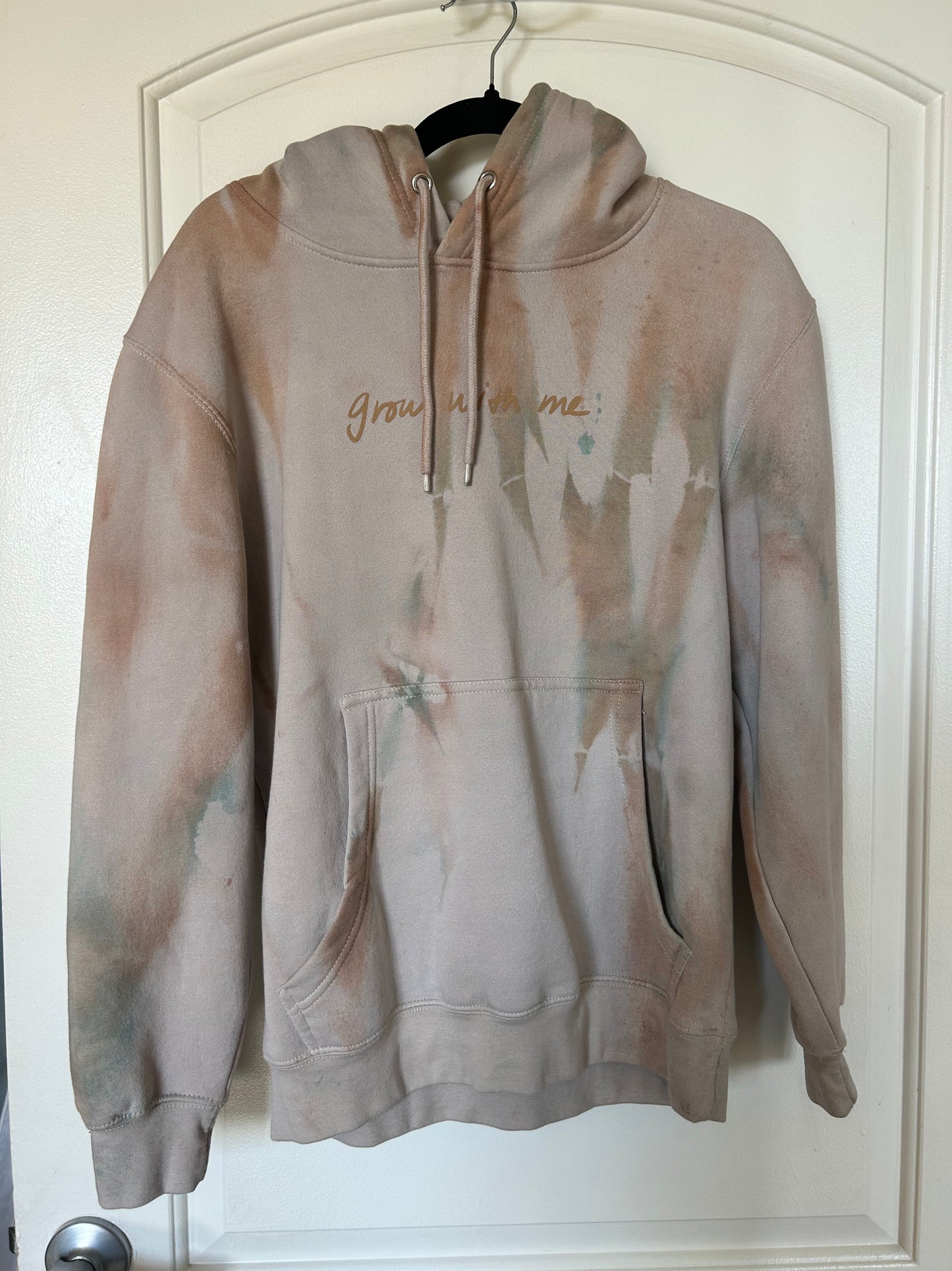 Blue Brown Marble Tie-Dyed Hoodie (S)